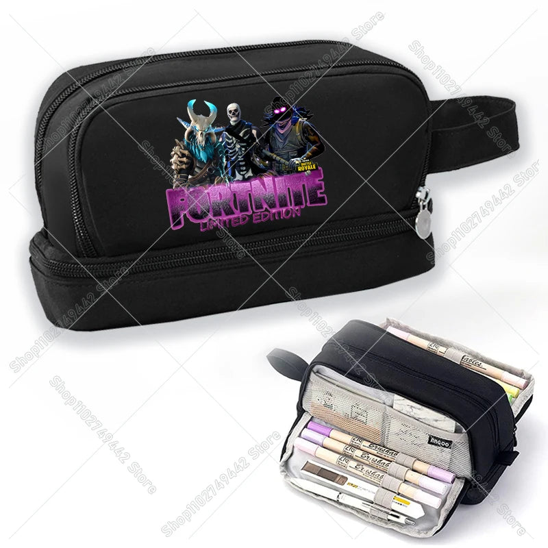 Game Anime Fortnites Student Pencil Case Cute Boy Girl Pencil Bag High-capacity Pencil Case Nylon Pen Case School Kids Stationery