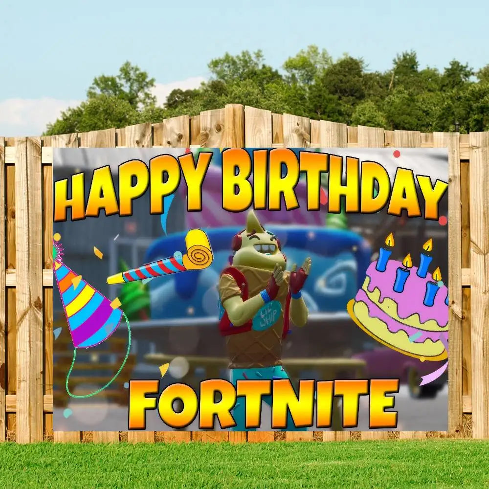 Anime Backdrop For Photo Studio Boys Baby Shower Happy Birthday Party Photography Hot Game F-Fortnite-ES Cool Background