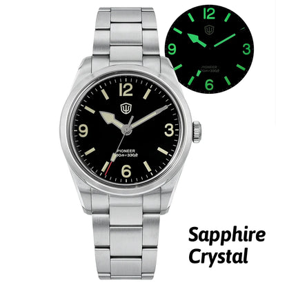 Watchdives WD1960S V2 36Mm Vintage Cream Man Watches VH31 Sweep Seconds Quartz Watch Bubble K1 Sapphire Luminous Stainless Steel