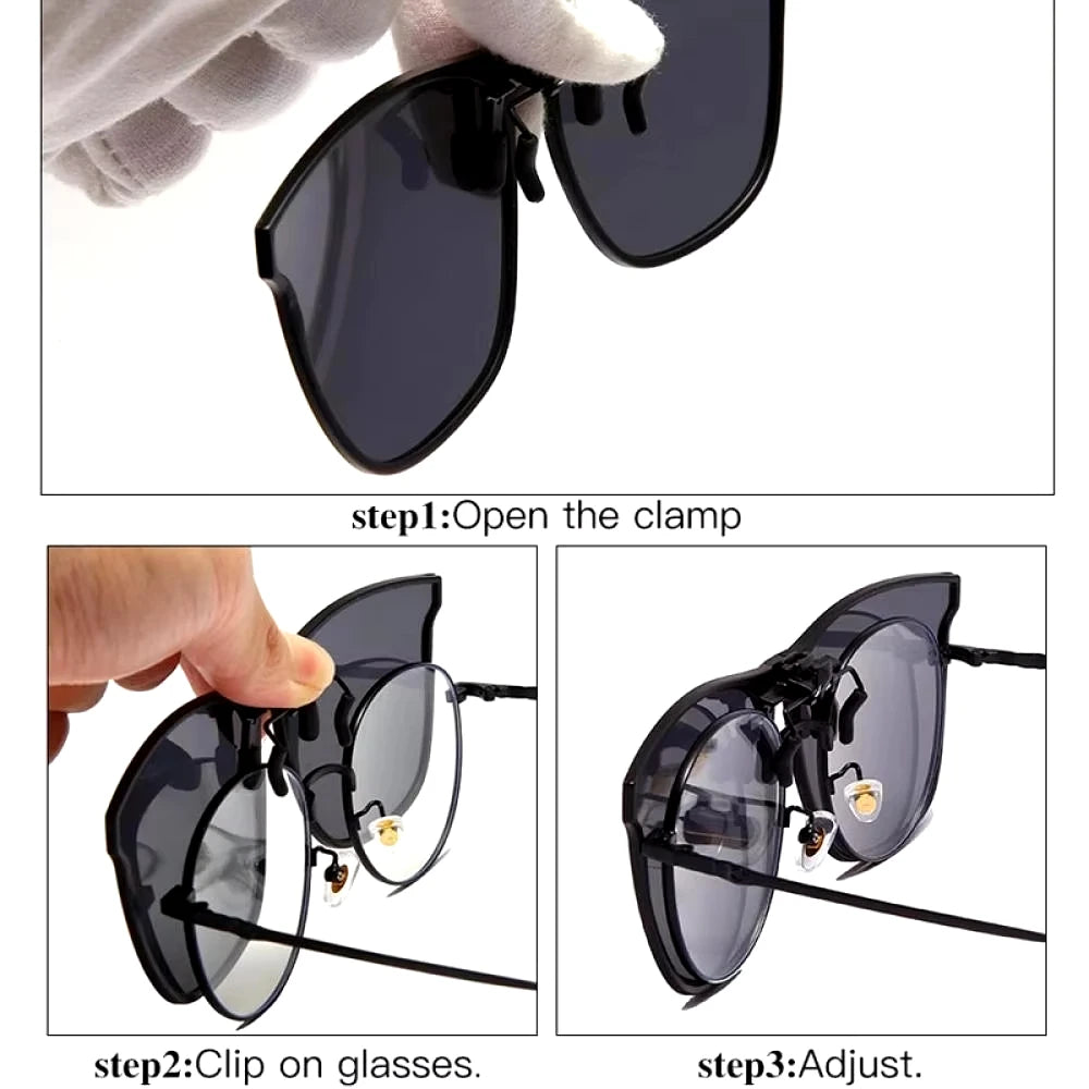Polarized Rimless Men Clip On Sunglasse Glasses Narrow Clip-on Lenses Women Anti-glare Sunglasses UV400 Goggles New In