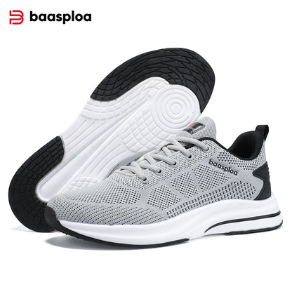 Baasploa Herren-Laufschuhe – Marke: Casual, leichte Designer-Jogging-Schuhe aus Mesh für Herren, atmungsaktive Sport- und Wanderschuhe mit Schnürung
