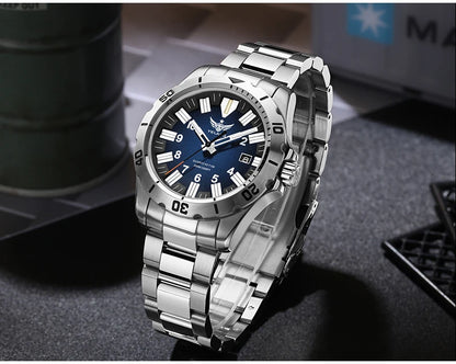 YELANG V1036 42mm Men Quartz Watch Luminous 10 Years Lithium Movement Rotated Dial 30ATM 300m Waterproof Military Style Watches