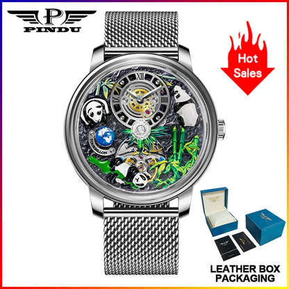 PINDU Panda National Treasure Series Mechanical Watch Men M2791B Movement Sapphire Mirror Waterproof Automatic Mechanical Watch