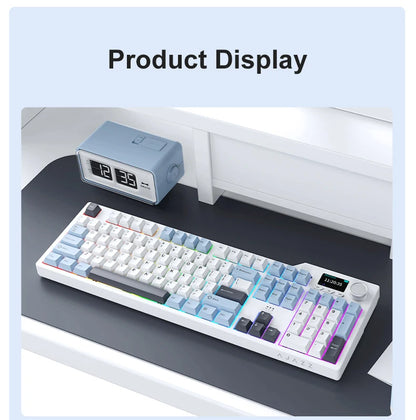 Ajazz AK35I V3/V4 MAX Tri-mode Wired Bluetooth Wireless Gaming Keyboard Gasket Full Key Hot Swap 104 Keys Customized Keyboard
