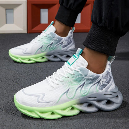 Couple Running Shoes for Men and Women, Lightweight Mesh, Breathable, Comfortable, Flat Soft Tennis Shoes, Summer Lace-up Sneakers for Men