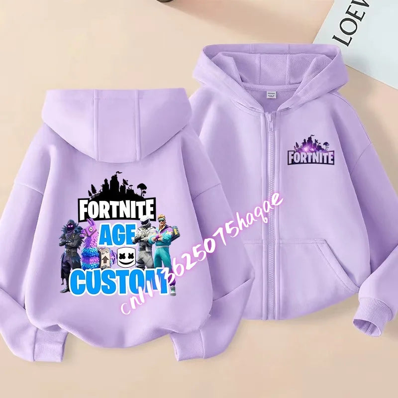 Kid Outdoor Jacket Cartoon Fortnite Girl Boy Sweatshirt Coat High-Quality Thin Windbreaker Girl Autumn Zip Jacket Clothing Tops