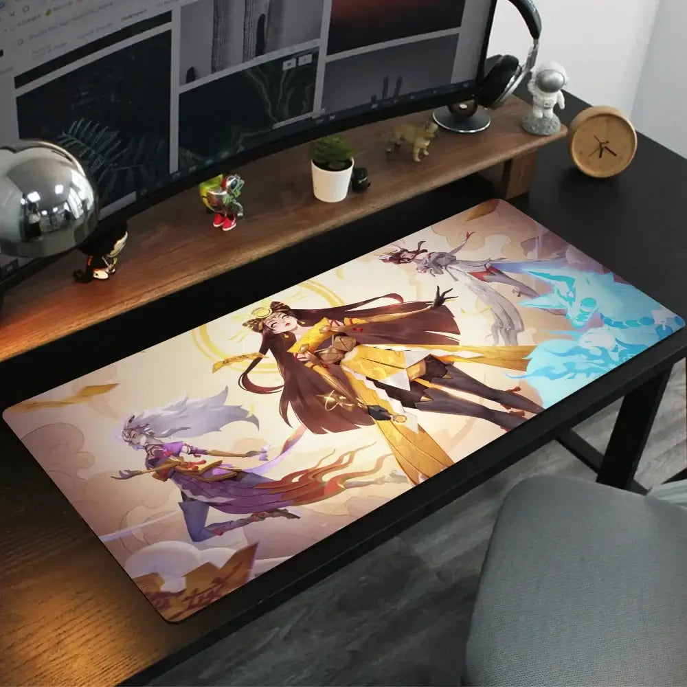 Amaterasu Kiriko Overwatch musemåtte, skrivebordsmåtte med underlag, gamingtilbehør, Prime Gaming XXL tastaturmåtte, polstret måtte
