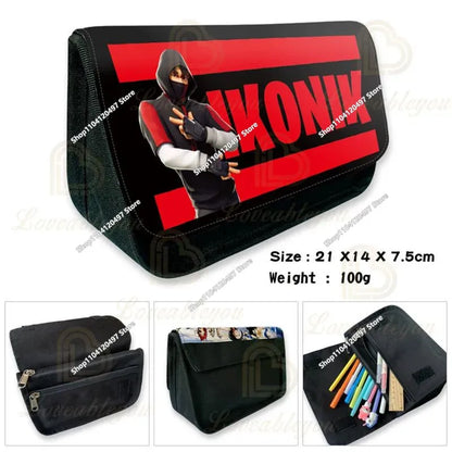 Fortnite Kids Pencil Bags Multifunctional Stationery Box Children's Large Capacity Double Layer Stationery Bag