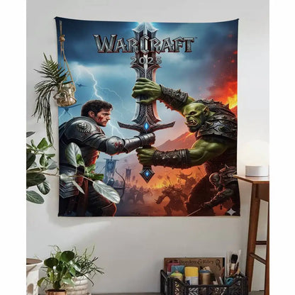 World of Warcraft Hero Colorful Tapestry Wall Hanging Hanging Tarot Hippie Wall Rugs Dorm Wall Art Decor