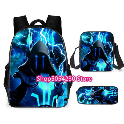 Fortnite 3PCS Backpack for Boys Victory Game 16 Inch Water Resistant Preschool Knapsack Cool Elementary School Backpacks