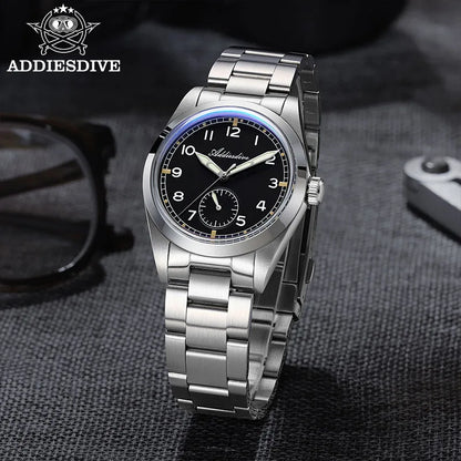 ADDIESDIVE 36mm Men's Quartz VH60 Watch BGW9 Luminous Bubble Mirror Pot Cover Glass 10Bar Waterproof Stainless Steel Watch