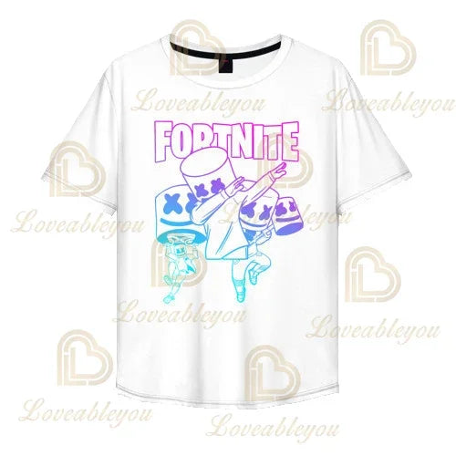 Boys Girls Cartoon T-shirt Fortnite Tshirt Battle Royale 3D 3 To 14 Years Victory Royale Game Kids Tops Teen Clothes