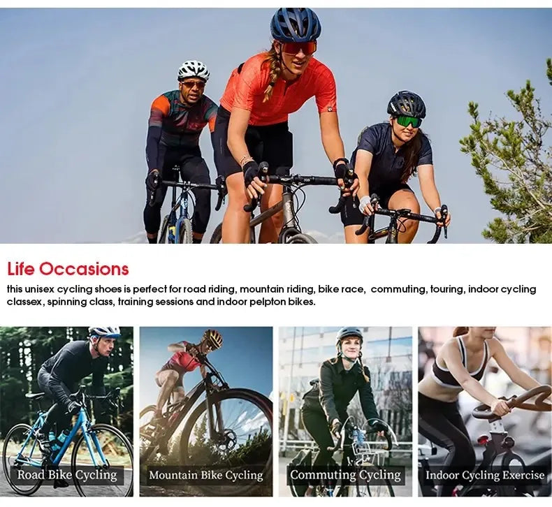 New Cycling Shoes Men's Self-Locking Racing Road Cycling Sports Shoes Lockless Training Shoes Women's SPD Cleats Cycling Shoes