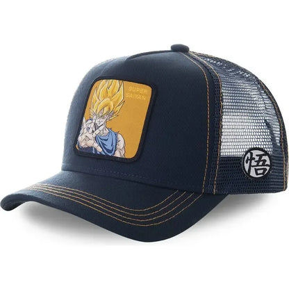 Kapa Dragon Ball Son Goku, bejzbolska kapa, poletna potovalna kapa s ščitkom, moška kapa z vezenjem, hip-hop kapa s ščitkom proti soncu, nastavljiva kapa v stilu »trucker«, mrežasta kapa