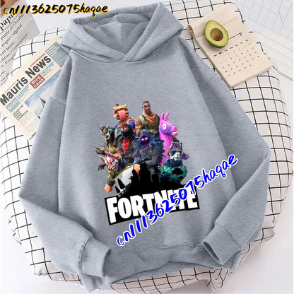 FORTNITED Children Long-sleeved Girls Boy Streetwear Boys Baby Hoodies Pullover Sweatshirt Anime Fashion Kid Clothing Tops Gift