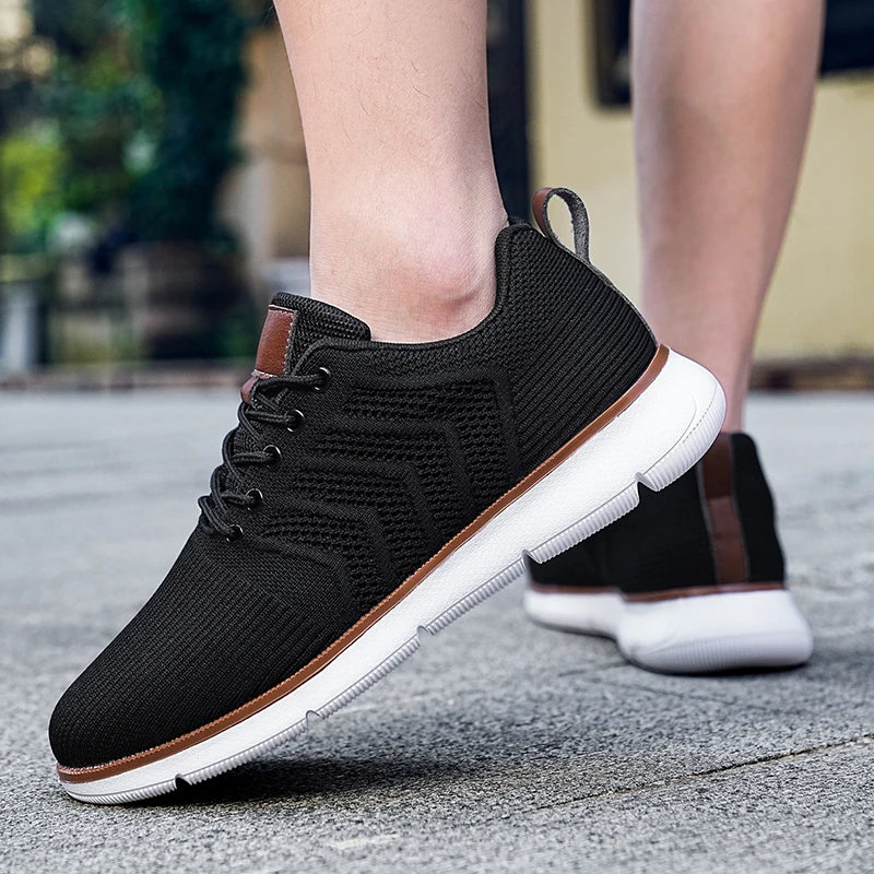 Casual Sneaker Shoes, Breathable Men's Walking Mesh, Soft Sole Outdoor Anti-Slip Travel Comfortable Running Shoes, Tenis Masculino
