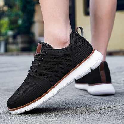 Casual Sneaker Shoes, Breathable Men's Walking Mesh, Soft Sole Outdoor Anti-Slip Travel Comfortable Running Shoes, Tenis Masculino