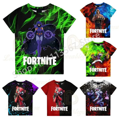 2PCS Suits F-Fortnite Victory 3D T-shirt Shorts Kids Tops Girls Boys Battle Royale Clothes Harajuku Tees Hero Children T-Shirt