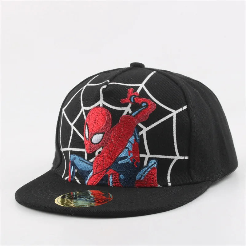 Spiderman Baseball Cap Cartoon Embroidery Snapback Hat Boys Outdoor Sun Hat Hip Hop Flat Brim Sports Caps Children Birthday Gift