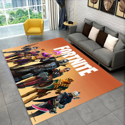F-Fortnites Cartoon Game Carpet Rug for Playroom Bedroom Living Room Sofa Home Doormat Decor, Area Rug Non-slip Floor Mat Gift