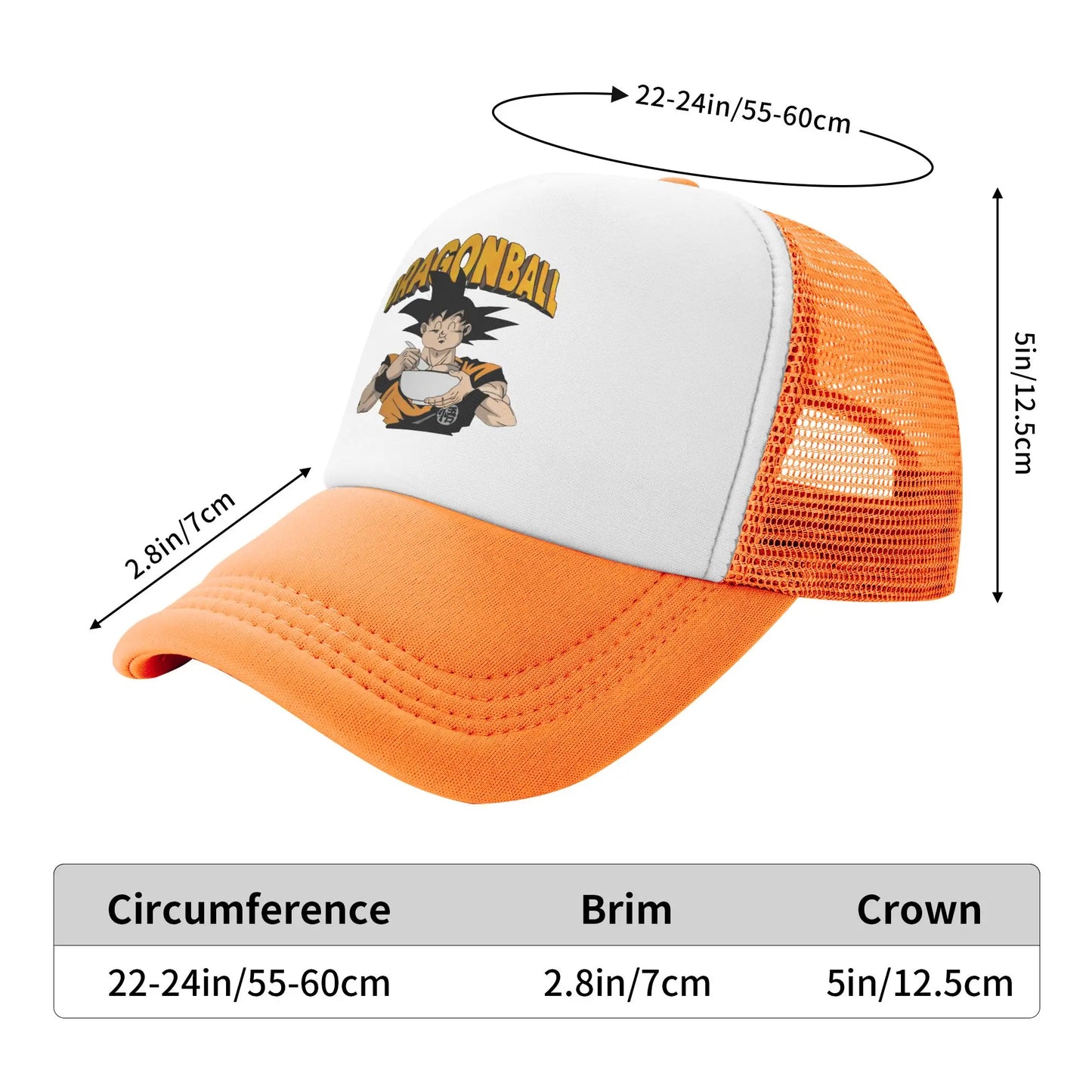 DBZ dragon ball Goku Eating Ramen Mesh Baseball Caps Adult Sun Hats  Adjustable Snapback Caps Sun Caps Summer Trucker Caps