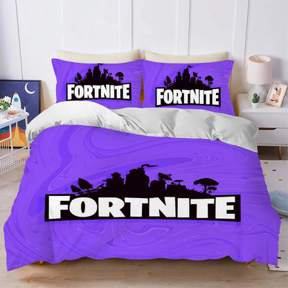 Battle game F-Fortnite Duvet Cover Set Soft Wash Bed 3 Piece Summer Comfortable Student Dormitory Home Baby Bedding Best seller