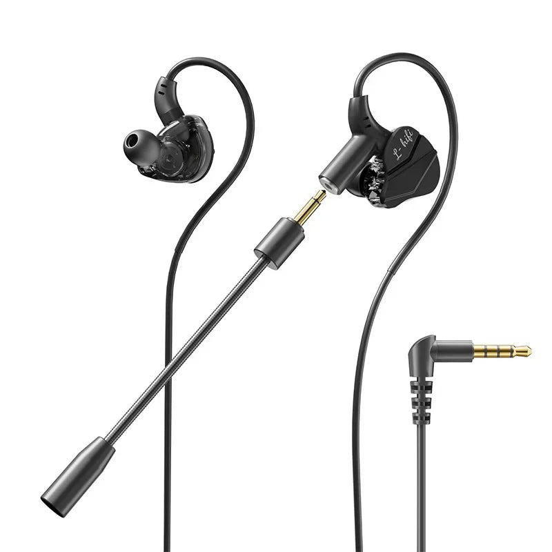 Gaming Earbud Gamer Headphone With Dual Microphones Typec&3.5mm In-ear Earphones HiFi Stereo Headsets Sport with Mic for Samsung