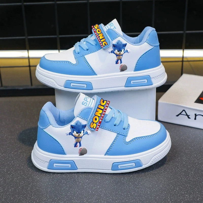 Sonic Fashion Sport Shoes PU Leather Sneakers Soft-soled Student Sneakers Tennis Shoes