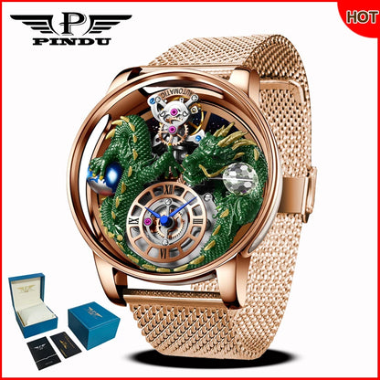 PINDU Design 2025 NEW Men's Watch Diamond Tourbillion Top Brand Luxury Astronomia Quartz Watch Men's Sapphire Glass Waterproof Watch