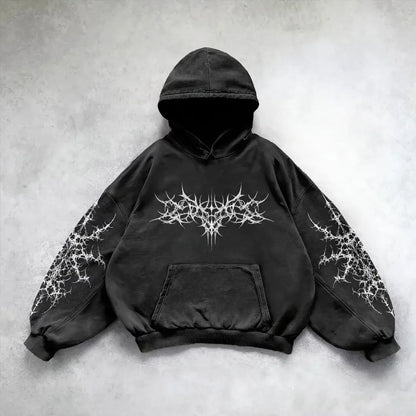 American Y2K New Hip Hop Trend Retro Hoodie Women Street Casual Loose Joker Vintage Sweatshirt Unisex Fleece Padded Warm Hoodie