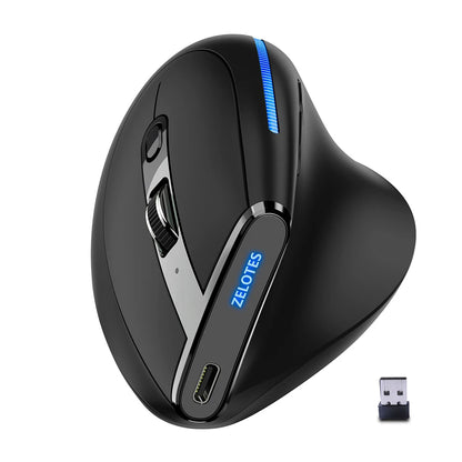 F-36 Ergonominen pystysuuntainen hiiri 2.4G+BT1+BT2 langaton oikea- ja vasenkätinen tietokonepelihiiri, optinen USB-hiiri tietokoneelle ja kannettavalle