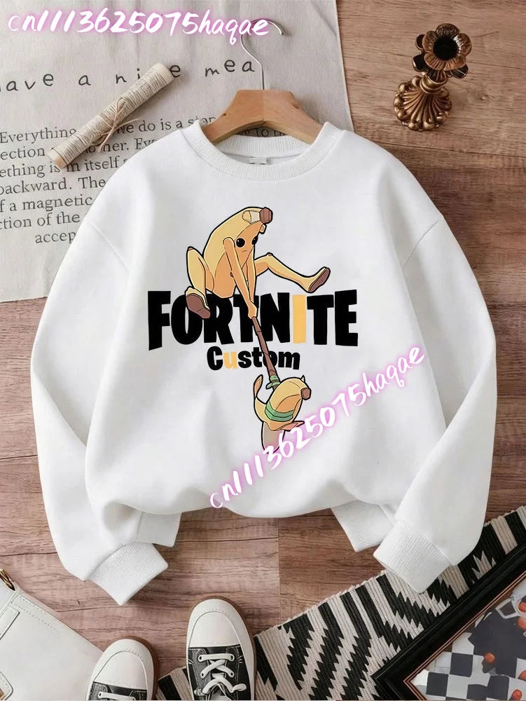 2026 Fortnite Kids Hooded Coats Anime Fortress Night Sweatshirts Game Spring Autumn Hoodies Sportswear Children’s Clothes Gift