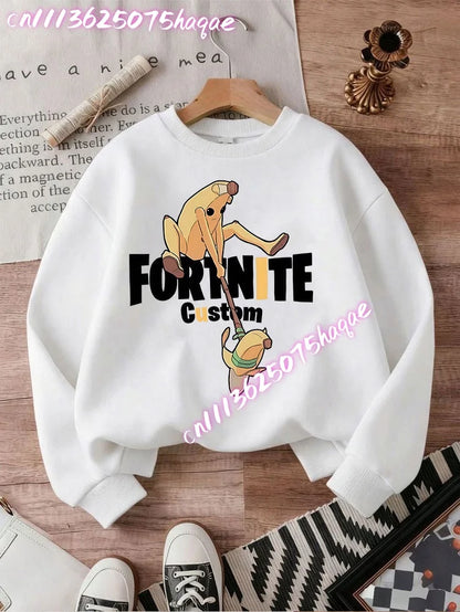 2026 Fortnite Kids Hooded Coats Anime Fortress Night Sweatshirts Game Spring Autumn Hoodies Sportswear Children’s Clothes Gift