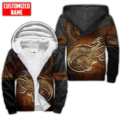 Odin Raven Fenrir Wolf Tattoo 3D Printed Men's Winter Thicker Zip Hoodie Unisex Casual Hooded Tracksuit Warm Fleece Jacket KD18