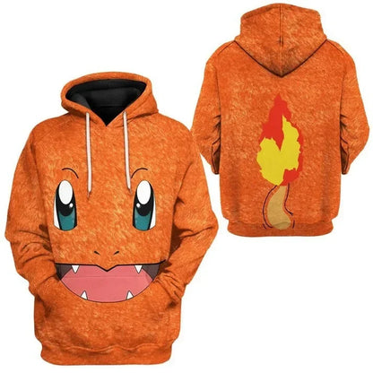 New Pokémon Pikachu Children Printed Top cosplay Hooded Fashion Trendy Casual Long-sleeved Pullover Sweatshirt Birthday Gift