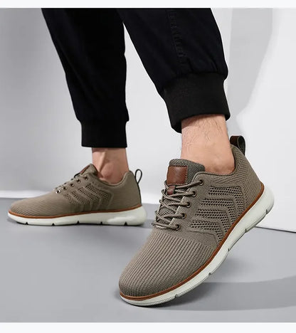 Casual Sneaker Shoes, Breathable Men's Walking Mesh, Soft Sole Outdoor Anti-Slip Travel Comfortable Running Shoes, Tenis Masculino