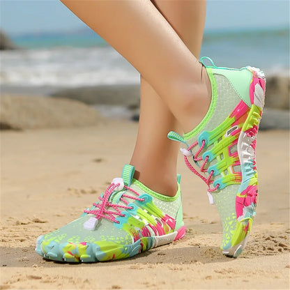 Men's and women's water shoes, upstream wading swimming barefoot five-finger aqua shoes, colorful beach seaside light unisex sneakers new
