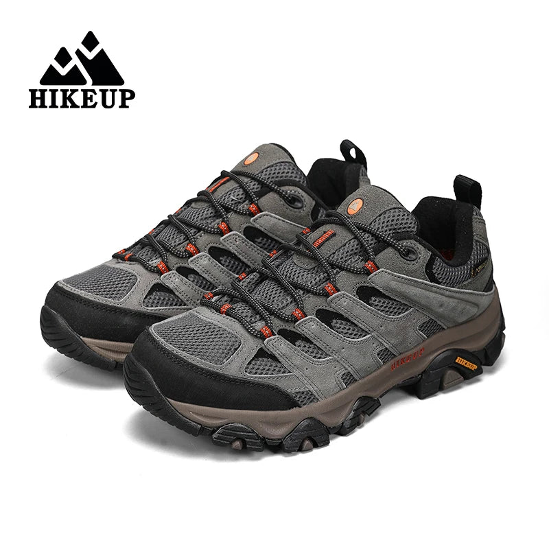 HIKEUP Hiking Shoes for Men, Designer Climbing Trekking Sneakers, Leather Outdoor Sports Work Shoes, Running Shoes