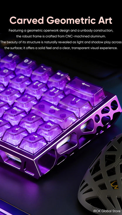 IROK MG63 Hollow Aluminium Gaming Magnetic Mechanical Keyboard 60% RT 0.001mm 8KHz 0.07ms 512K RGB Hot Swap Wired Gamer Keyboard