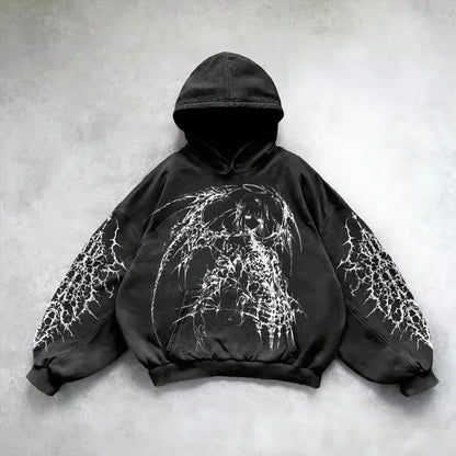American Y2K New Hip Hop Trend Retro Hoodie Women Street Casual Loose Joker Vintage Sweatshirt Unisex Fleece Padded Warm Hoodie