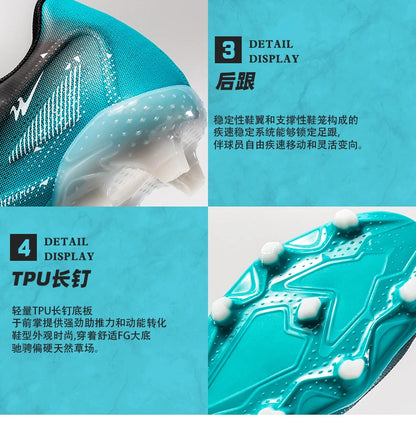 Double Star Adult Youth AG Soccer Cleats Non Slip Durable Artificial Natural Grass Football Shoes for Training Match Men Women