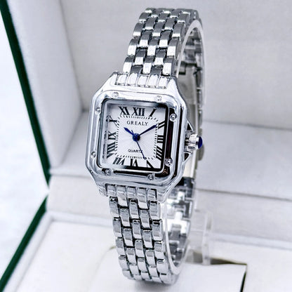 New Women Watch Light Luxury Brand Business Gold Stainless Steel Ladies Fashion Quartz Watches Female Clock Bracelet Wristwatch