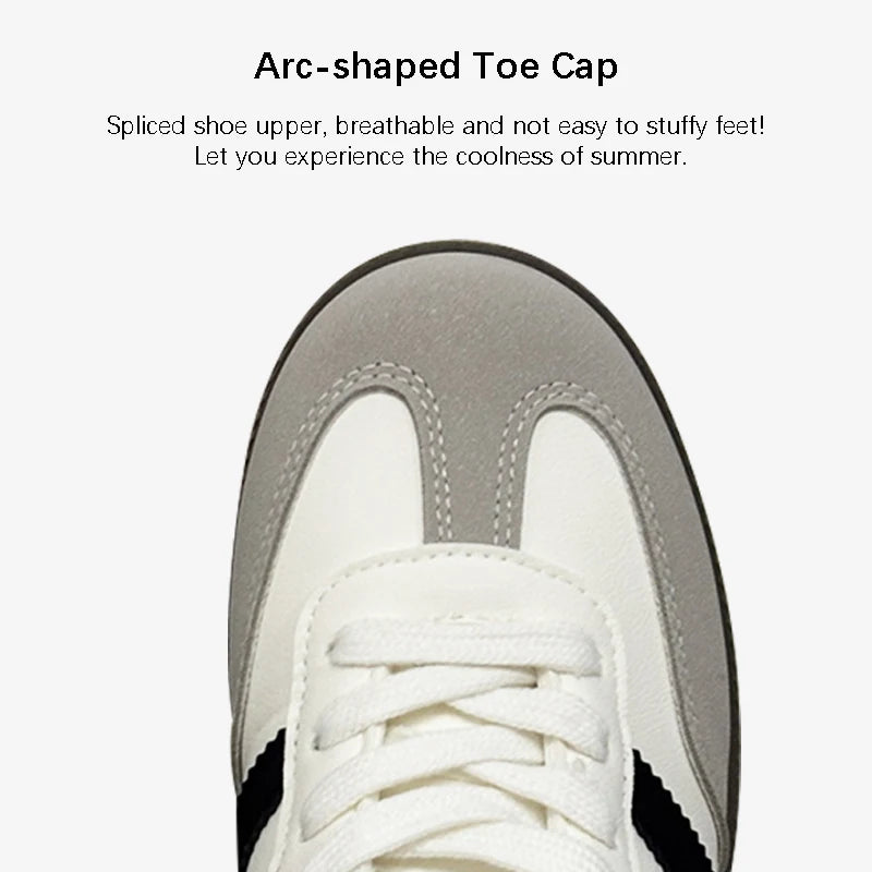 HuanQiu Women's Shoes Retro Fashion Casual Flats Female Sneakers Lace-up Comfortable Non-Slip German Training Shoes for Women