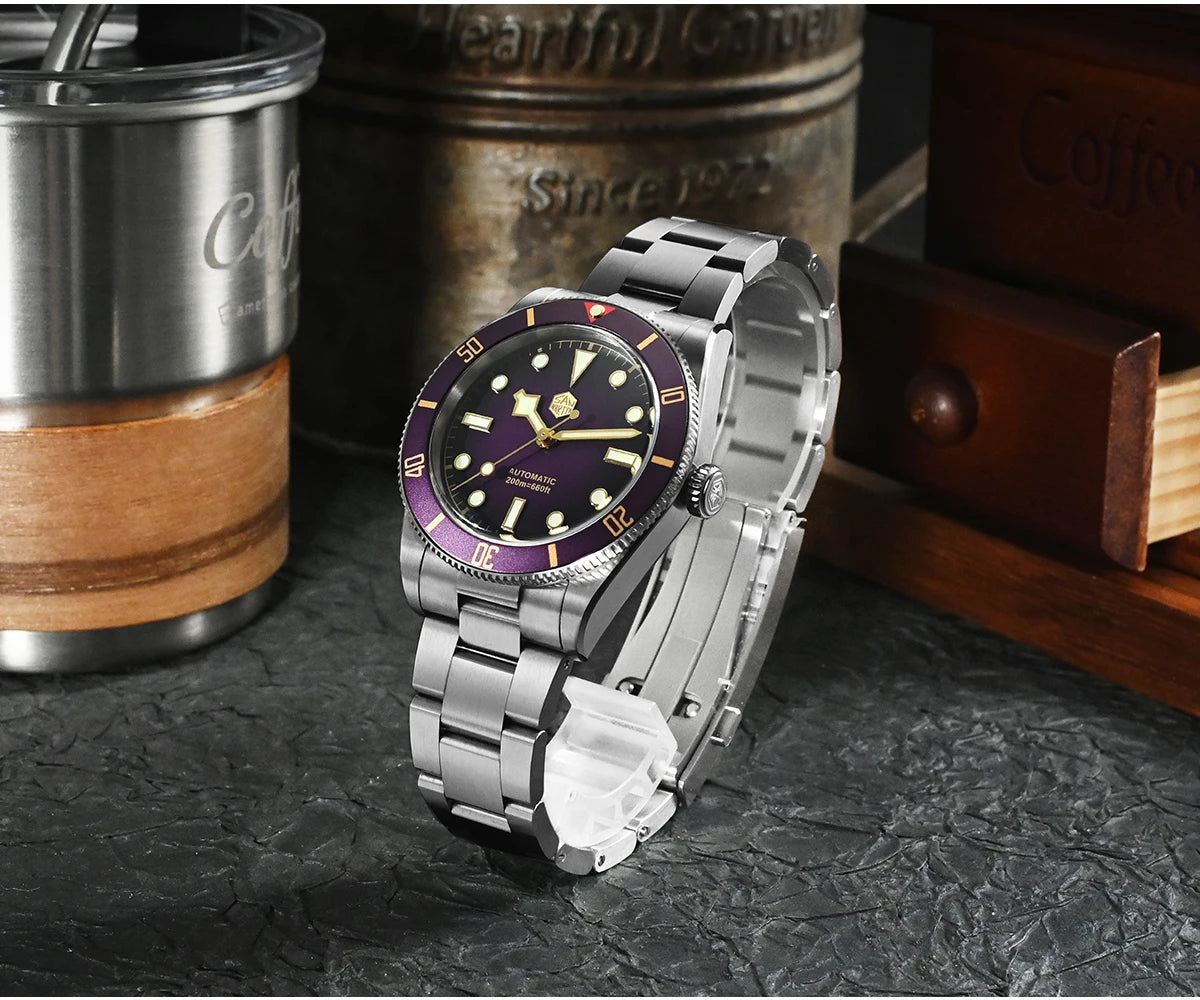 San Martin New Upgraded 37mm BB54 Vintage Men Diver Watch ST2130 Automatic Mechanical Sapphire Luminous Waterproof 200m SN0138