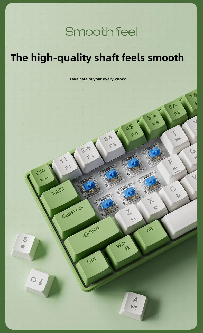 Wired mechanical keyboard 60% gamer bluetooth backlit Keyboards for tablet mini ergonomic  key board white