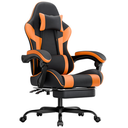 Ergonomic Gaming Chair with Lumbar Support, Adjustable Reclining PC Gaming Chair, Breathable PU Leather Office Chair, 200kg Heavy Duty