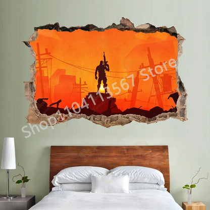 Fortnited Hot 3D Children Cartoon Wall Stickers Waterproof Home Decoration Battle Royale for Kid's Room PVC DIY Vinyl Wallpaper