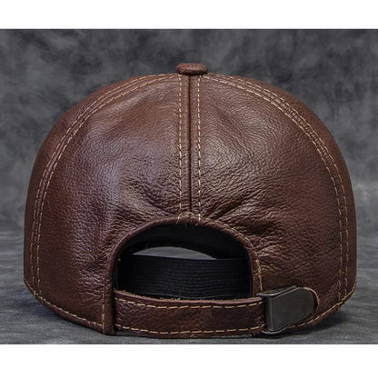 Cappellino da baseball da uomo in vera pelle di vacchetta, 56-60 cm, nero/marrone, con stampa aquila, per uomo, casual, streetwear, GF, Gorras, Dad Hat
