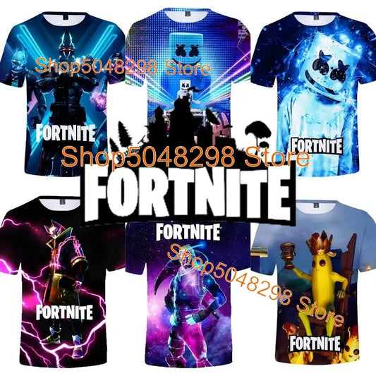 Bushranger Fortnite T-Shirt for Kids 3D Print Banana Peely T-shirt Men Women's Tee Battle Royale Game Summer Tops Birthday Gifts