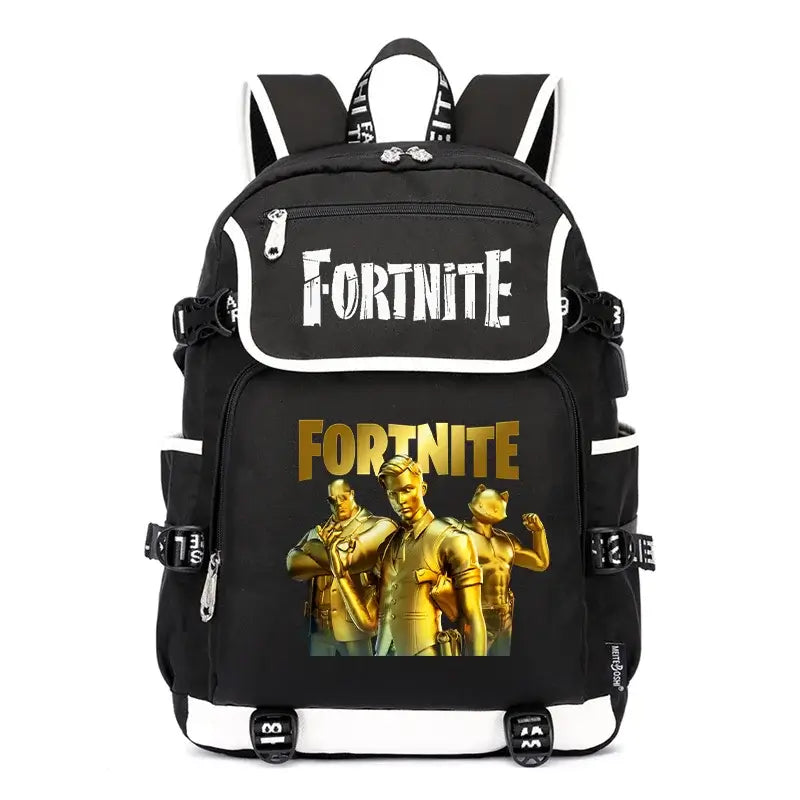 Fortnites раница с голям капацитет, ежедневна чанта за рамо с USB порт, унисекс аниме ученическа раница, нов стилен подарък за канцеларски принадлежности